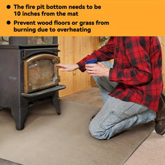 Fire Pit Mat 4 Layer Under Grill Mat Deck Patio Protect Mat