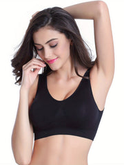 3pcs Wireless Sports Bras Comfy & Breathable Tank Bra Women's Lingerie