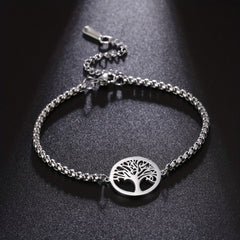 Stainless Steel Tree Of Life Bracelet Link Bracelet Gift