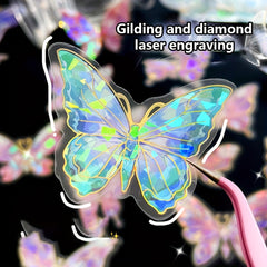 Butterfly Series Hot Stamping & Laser PET Stickers 20pcs