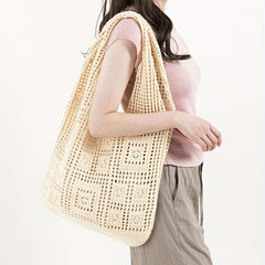 Crochet Tote Bag Shoulder Beach Shopping Reusable Large