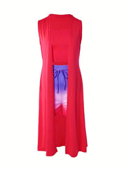 Spring & Summer 3pc Set: Sleeveless Coat, Cami Top, Drawstring Shorts