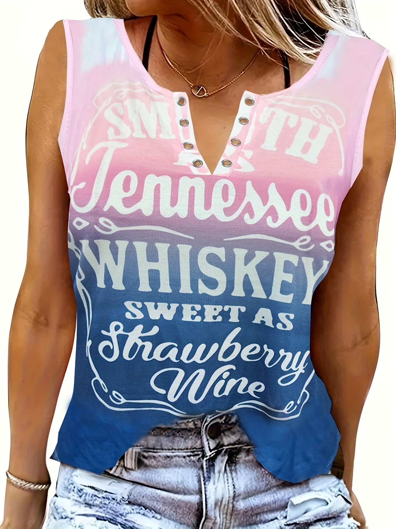  Butterfly Sunflower Print Tank Top