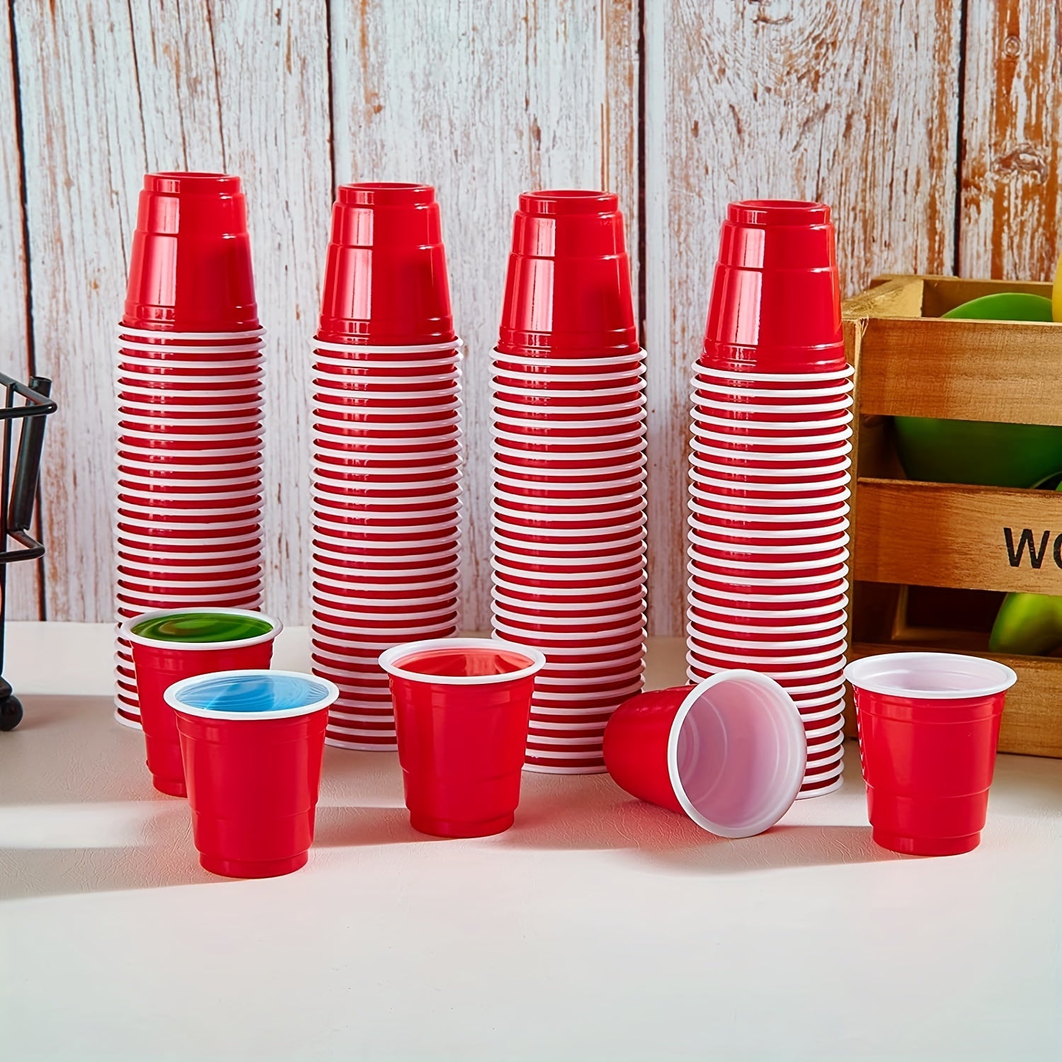 50pcs Disposable Mini Beer Pongs 2oz Shot Cups Drinking Cups Tableware Supplies