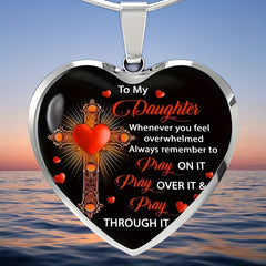 Heart Cross Pendant Necklace Men Women Jewelry Gift Couples