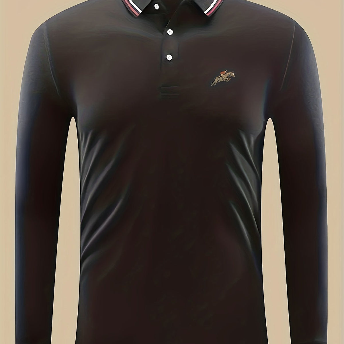 Men's Horse Riding Print Lightweight Polo Shirt