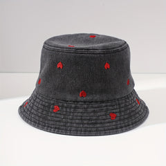 Men's Love Embroidery Sun Hat Fisherman Hat