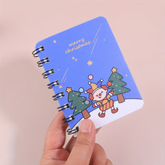 Cartoon Christmas Theme Coil Book - Mini Journal Book