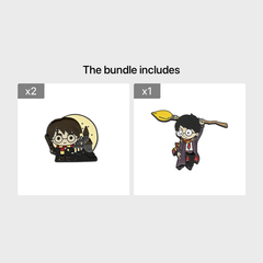 Creative Boy Brooch Glasses Broom Enamel Pin Oil Dripping Badge