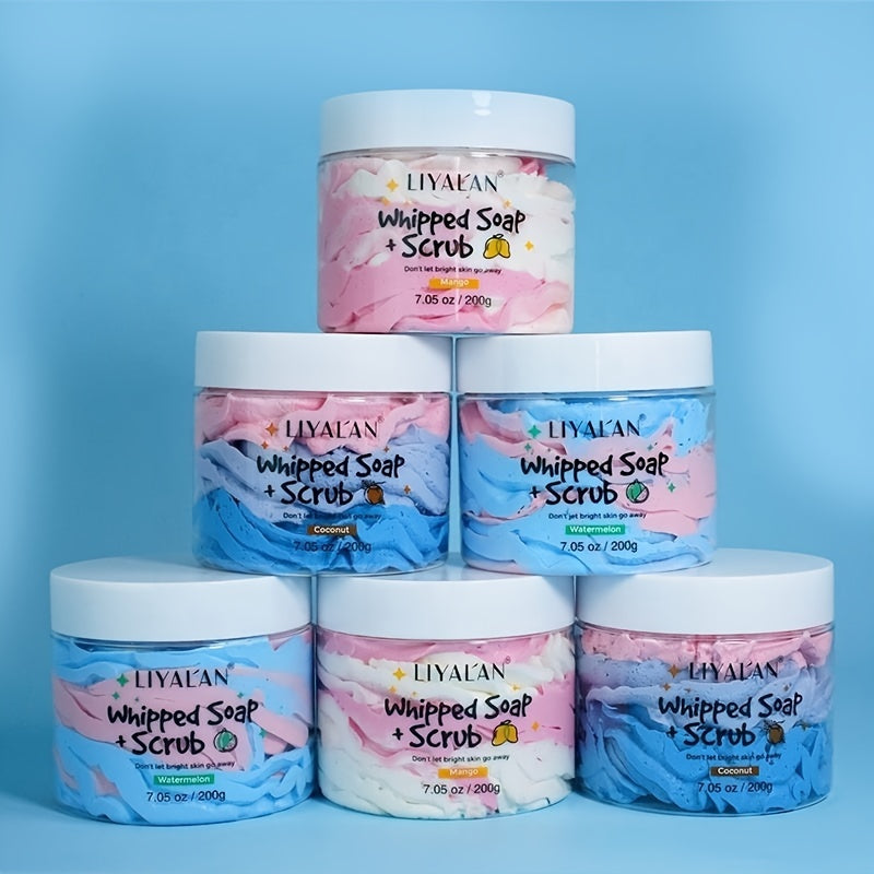 LIYALAN Fruity Scent Foaming Bath Soap with Shea Butter 200g