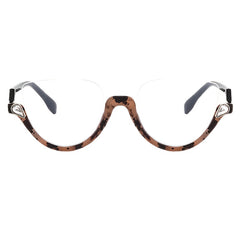 Y2K Cat Eye Frame Glass Women Half Rim Eyeglass Frame