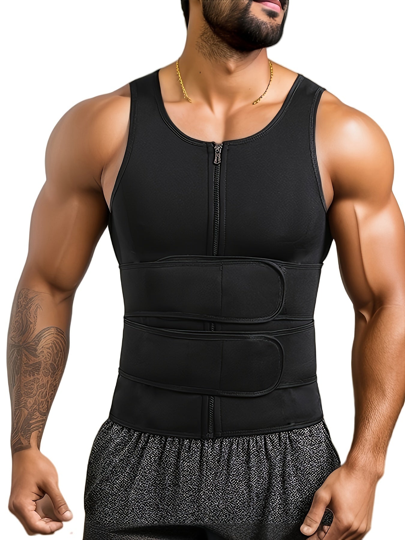 Men's Double Belt Vest for Instant Slimmer Waist