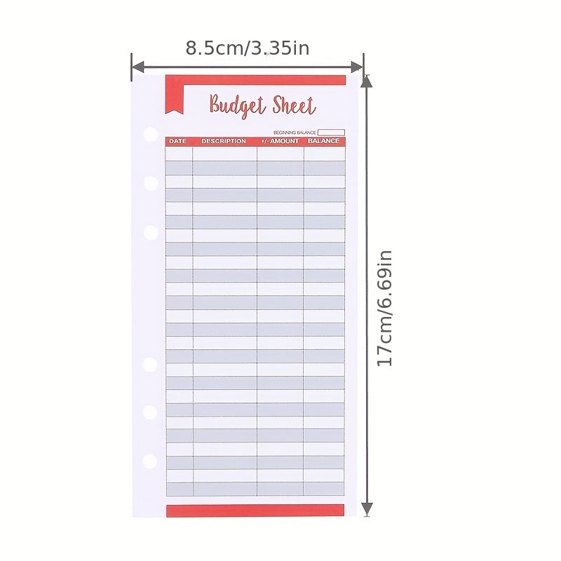 A6 Expense Tracker Paper 6 Loops Money Tracker Cash Envelope Binder Insert