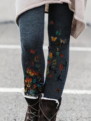  Butterfly Print High Rise Leggings