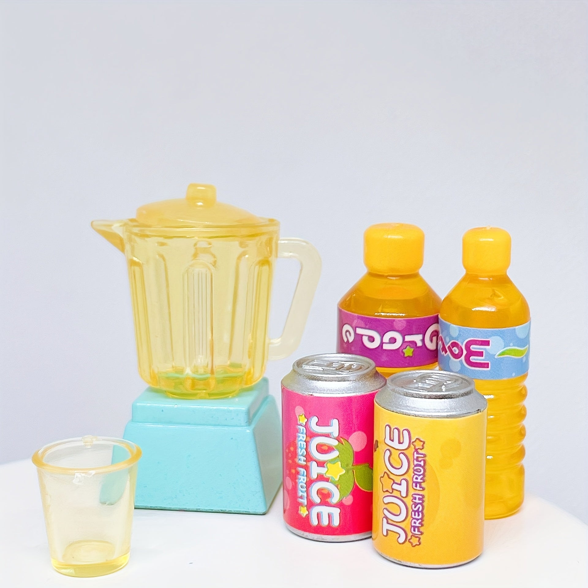6pcs Dollhouse Juicer & Juice Cup Set- Realistic Accessories Blender Measuring