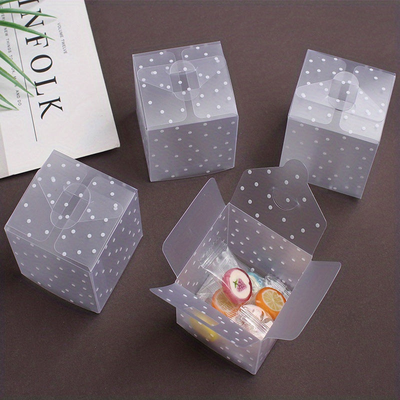 10pcs Semi Transparent PVC Frosted Dot Folding Packaging Box