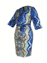  Sexy Dress Women's Plus Snake Print Dress
