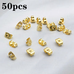 50pcs Casual Earring Back Plugs Round Ear Studs Jewelry Accessories DIY