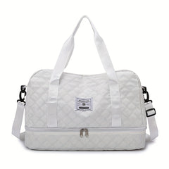 Nylon Sports Duffel Bag with Wet Dry Compartment & Shoe Pocket