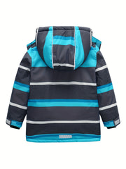 Boys Striped Ski Jacket Winter Snowboarding Coat