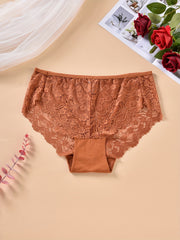  Women's Lace Full Brief Panty Soft Breathable Medium Stretch