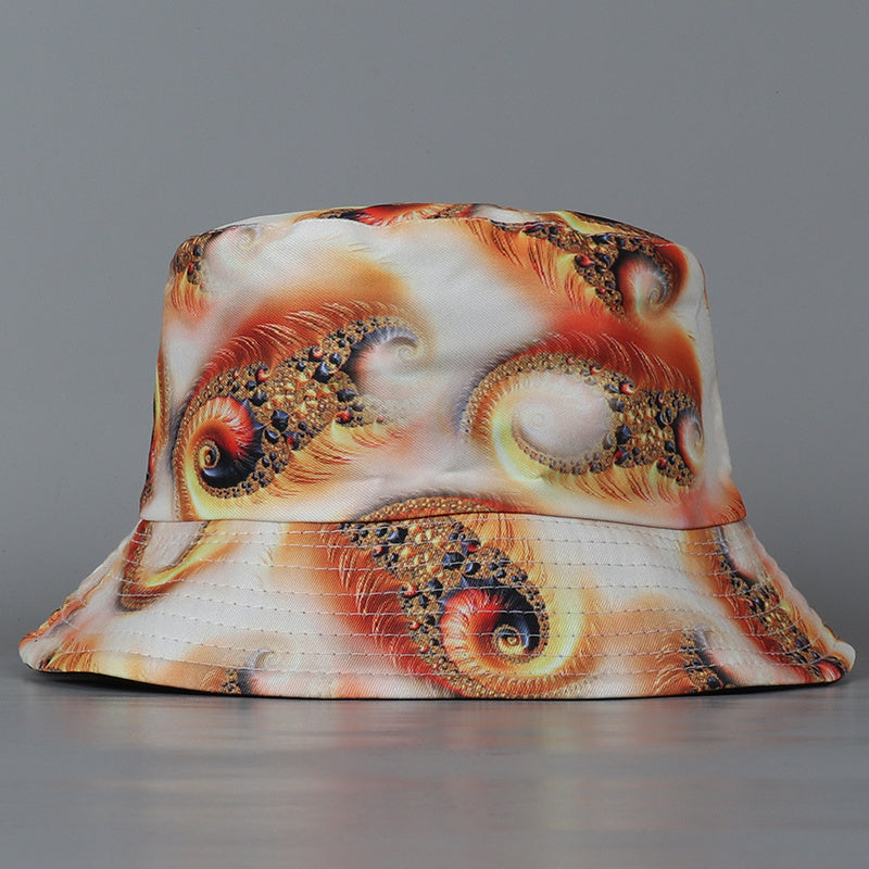 Orange Chain Reversible Bucket Hat Vintage Lightweight Fisherman Cap