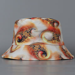 Orange Chain Reversible Bucket Hat Vintage Lightweight Fisherman Cap