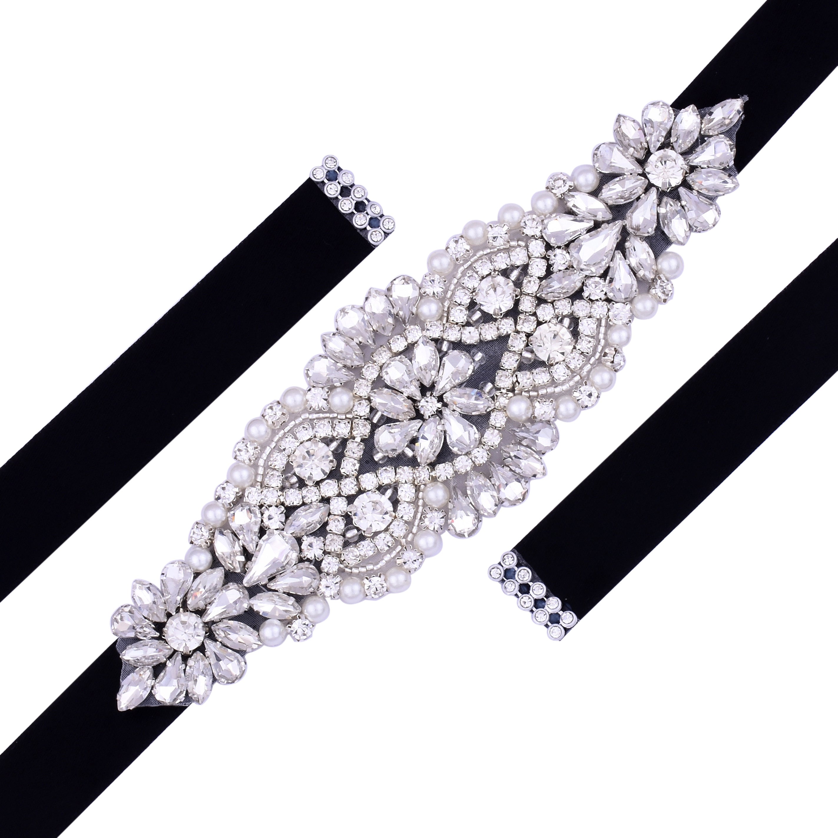 Crystal Bridal Belt Sash with Rhinestones for Upscale Gowns