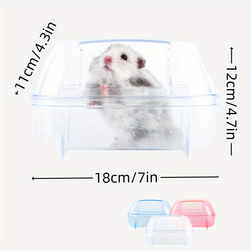 1pc 17 Transparent Hamster Sand Bathroom Small Animal Bath Container