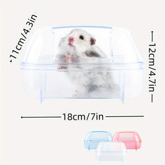 1pc 17 Transparent Hamster Sand Bathroom Small Animal Bath Container