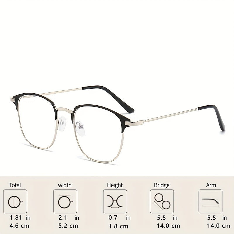 Anti Eyeglass Semi Rimless Frame Clear Glasses Unisex Computer Eyewear