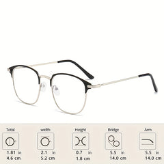 Anti Eyeglass Semi Rimless Frame Clear Glasses Unisex Computer Eyewear