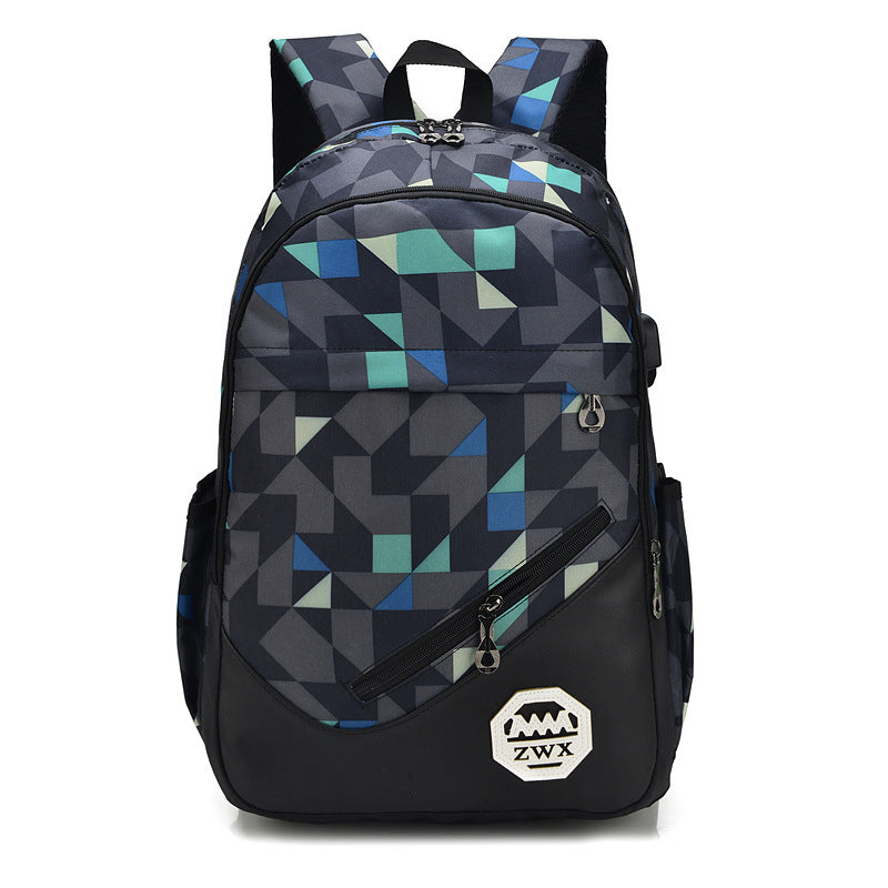 Men's Backpack Student Bag 3-Piece Set Outdoor Travel Mountaineering Bag
