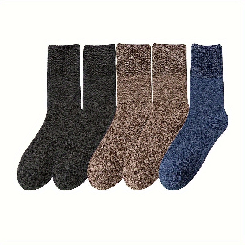 5 Pairs Warm Plush Crew Socks, Coldproof & Thickened, Home & Sports Use