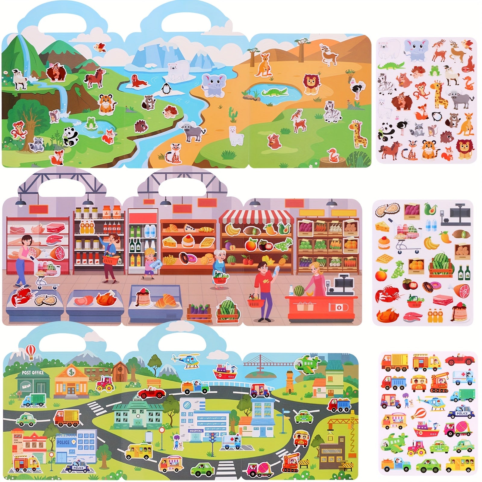 Kids Theme Sticker Book Creative Jelly Stickers