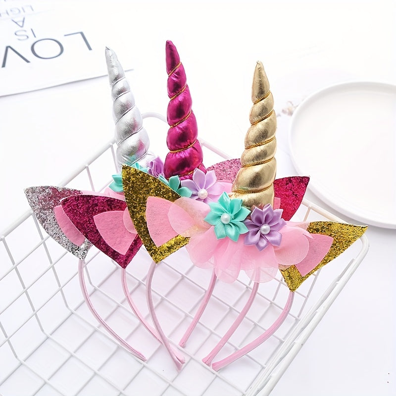 Unicorn Hair Hoop Cartoon Headdress for Kids