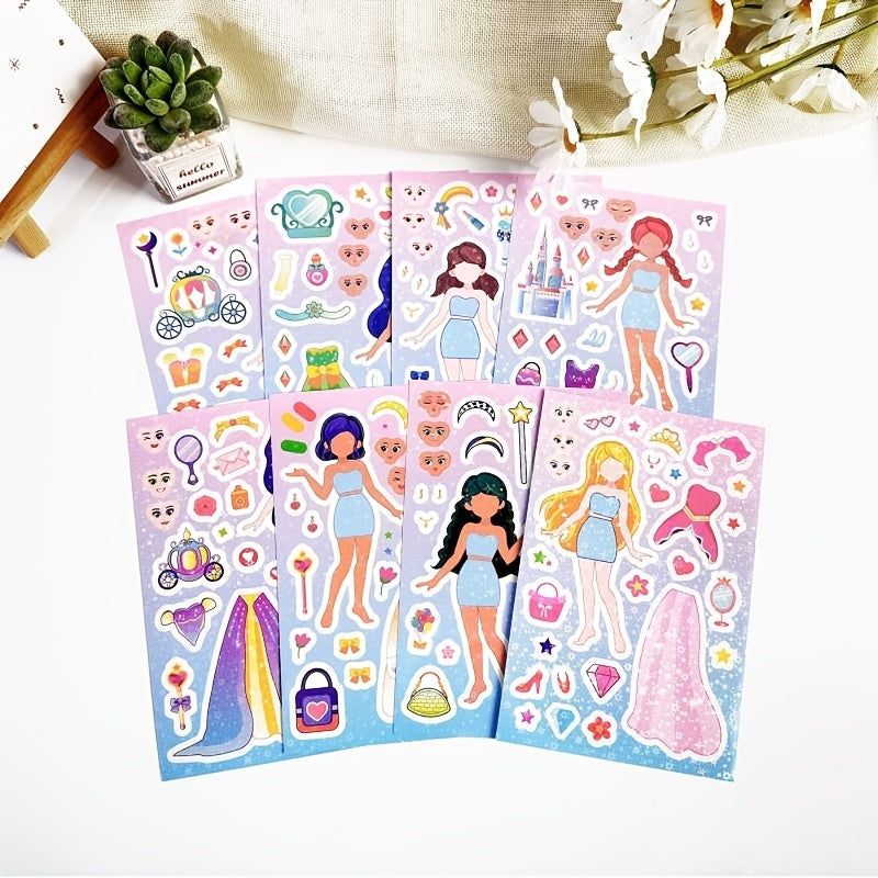 Princess Dress Up & Face Changing Sticker Set - Educational Puzzle