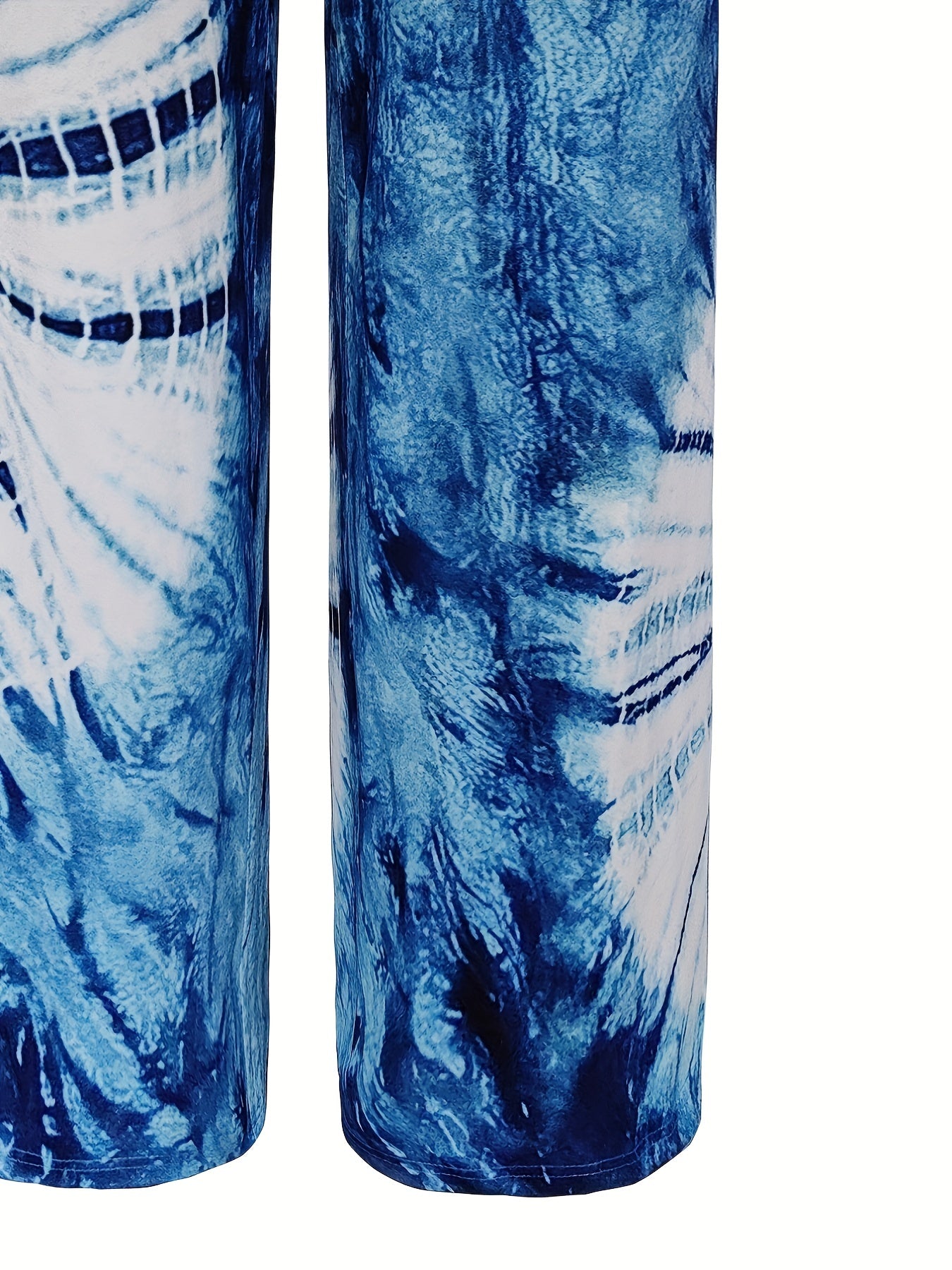  Boho Pants Women's Tie Dye Ruched Elastic High Rise Wide Leg Trousers