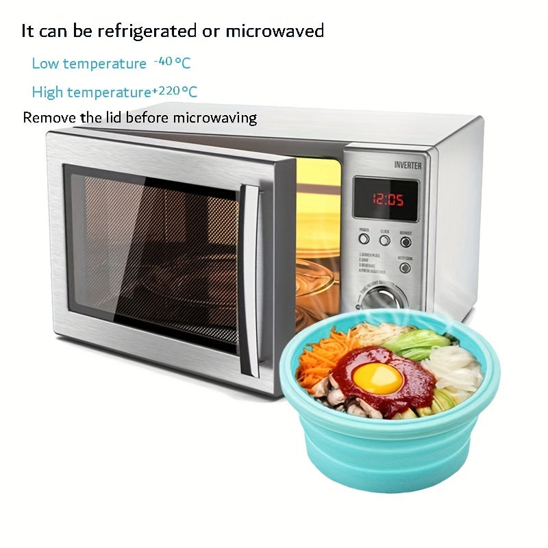 Portable Silicone Lunch Box for Office and School Microwave Safe