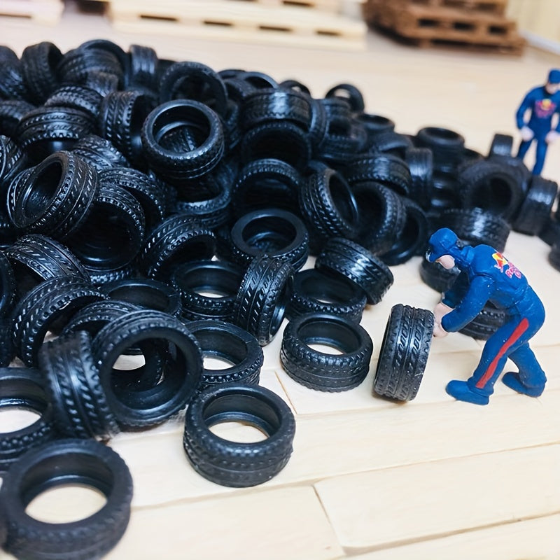 20pcs 1 64 Tire Skin Car Model Scene Accessories Tire Wheels Car Model Scene