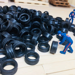 20pcs 1 64 Tire Skin Car Model Scene Accessories Tire Wheels Car Model Scene