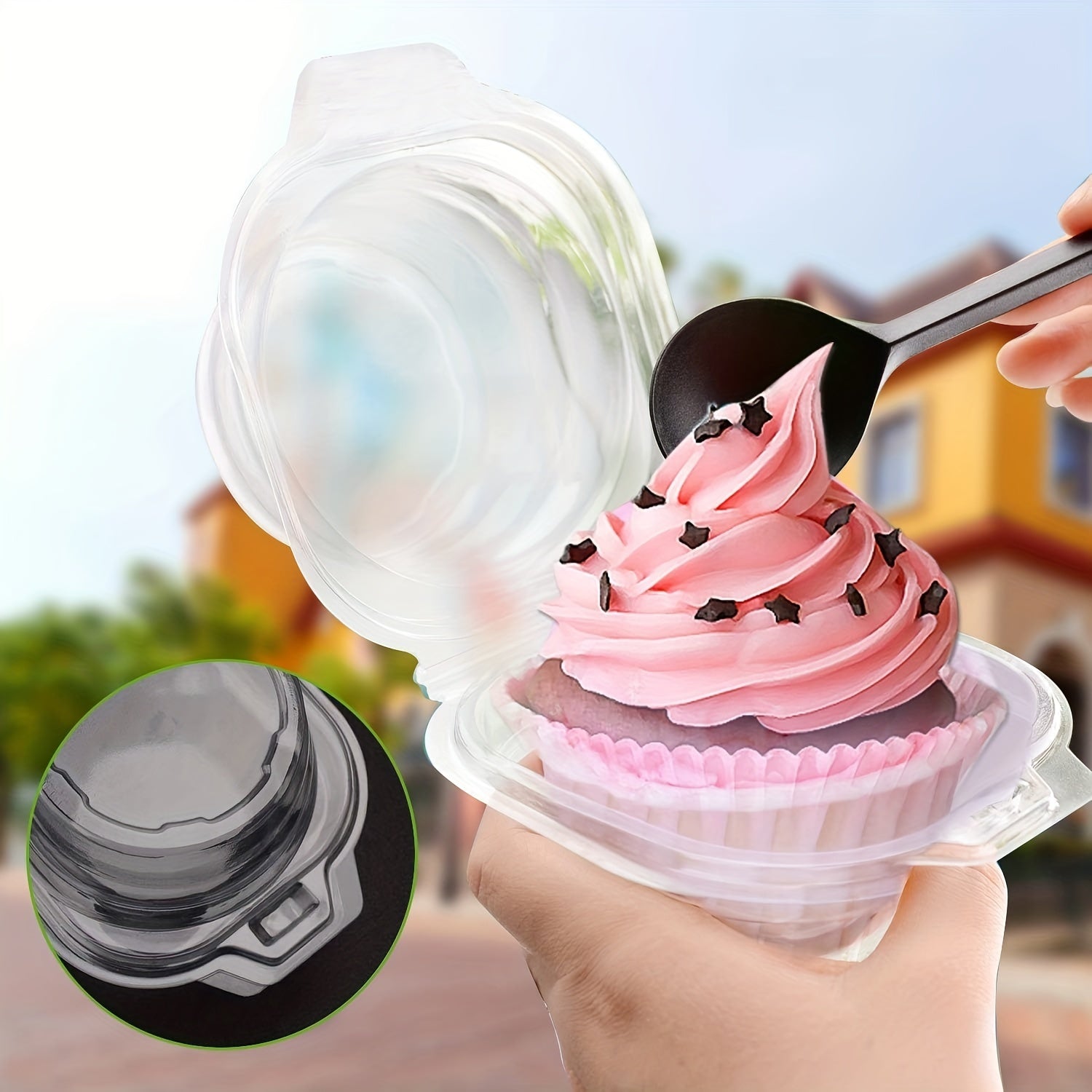 100pcs Plastic Cupcake Boxes Transparent Bakery Boxes Cajas Pasteles