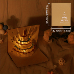3D Birthday Music Greeting Card Hand Carved Perfect Gift for Holidays