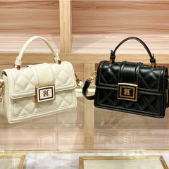 Quilted Shoulder Bag with Magnetic Closure & Detachable Strap