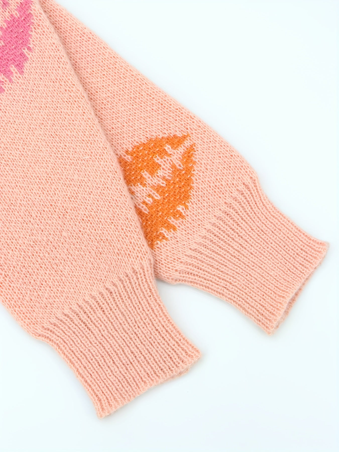  Colorful Lip Print V Neck Sweater