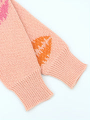  Colorful Lip Print V Neck Sweater