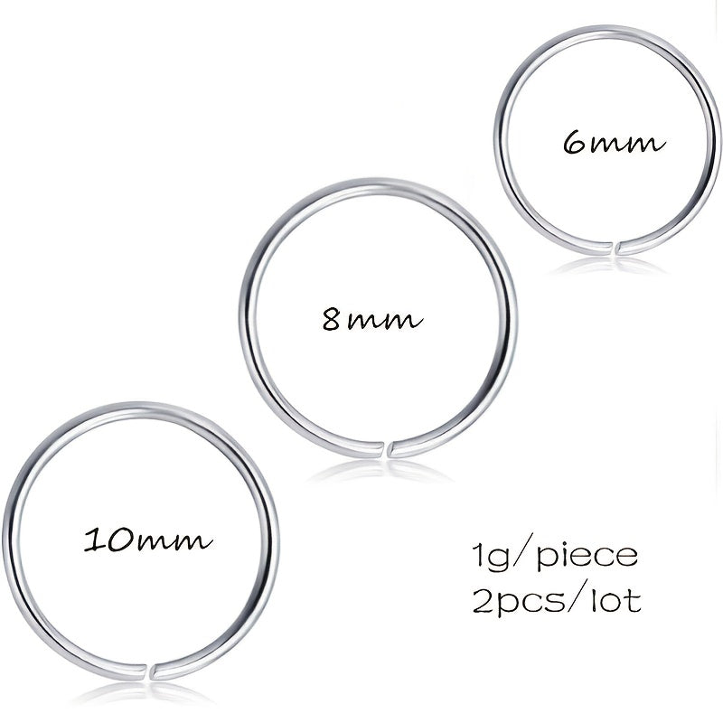 Stainless Steel Round Ring Nose Nail Body Ear Ring