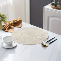 4pcs Boho Ramie Coasters Heat Insulating Placemats for Home Decor