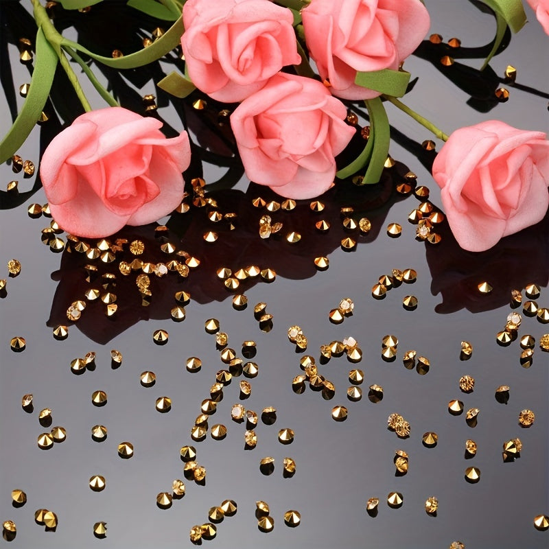 2000pcs Golden Rhinestones Table Centerpiece 4mm Wedding Decorations