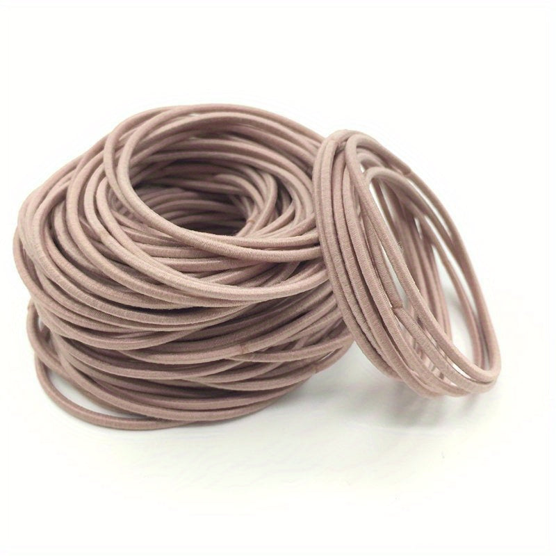 100pcs Hair Tie Elastic Hair Rope Ponytail Holder Women Girls
